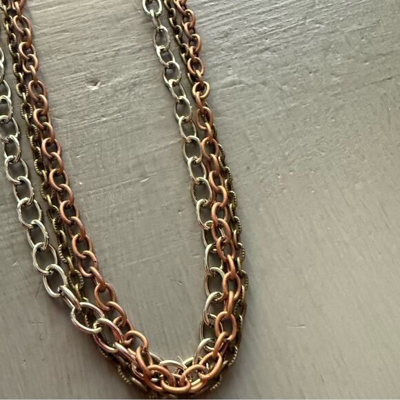 Sabika LIKE Multi Strand Multi Tone Chainlink Necklace - Picture 7 of 9